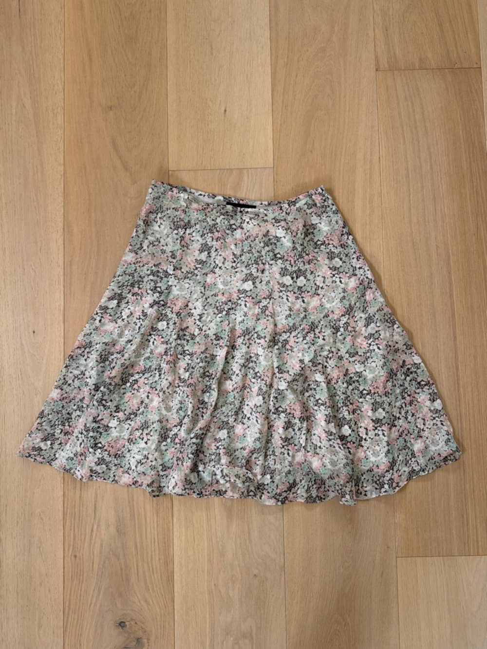 Jones New York Floral A-Line Skirt in Pink & Mint
